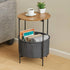 Round Side Table Bedside Storage Basket Modern Home Table with Storage Organizer