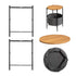 Round Side Table Bedside Storage Basket Modern Home Table with Storage Organizer