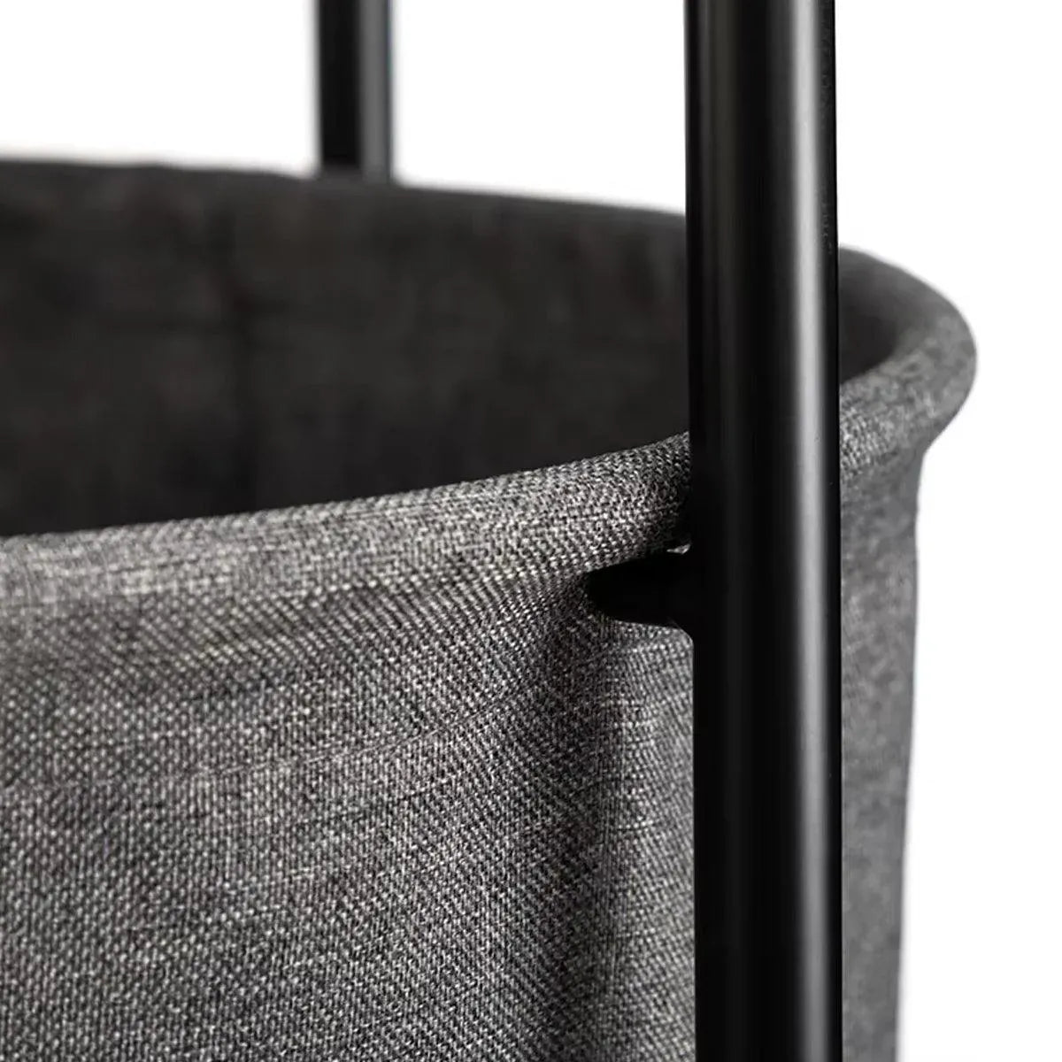 Round Side Table Bedside Storage Basket Modern Home Table with Storage Organizer
