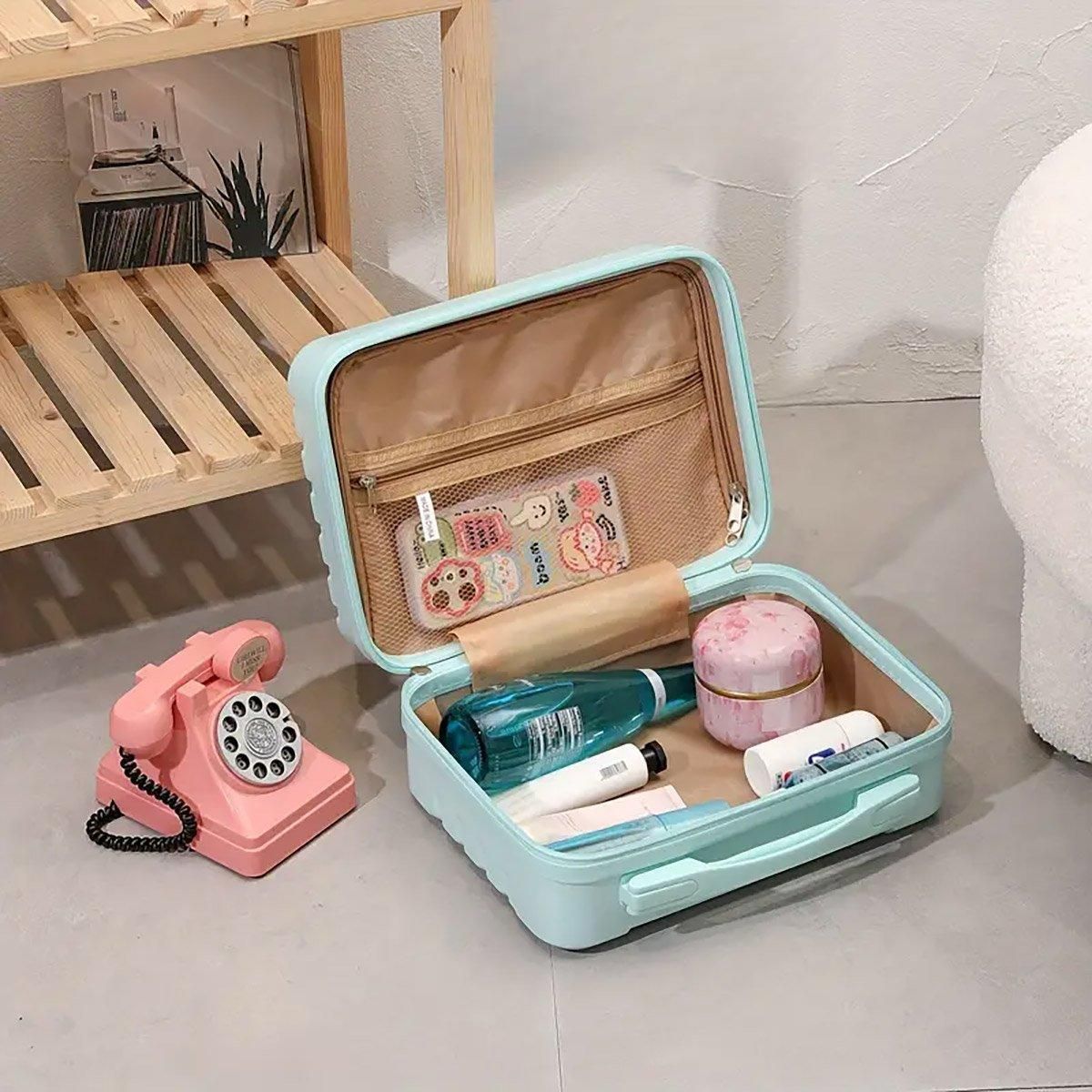 Portable 14 Inch Suitcase Mini Small Travel Storage Hand Gift Box - Black