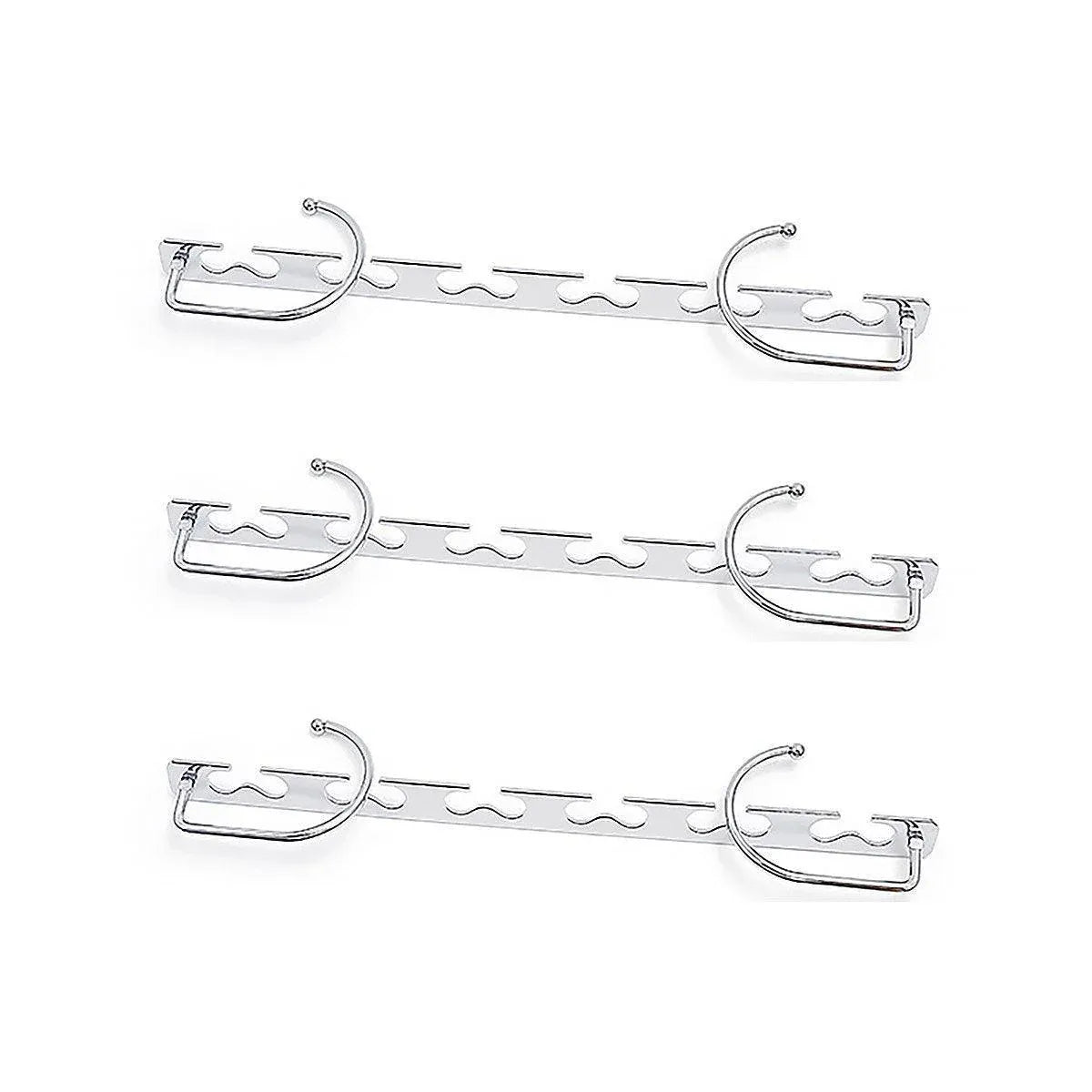 Clothes Hanger Space Saving Hook Folding Wardrobe Multipurpose Rack Coat Pants - 3PCS