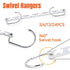 3 Pack Space Saving Clothes Hangers Metal Swivel Hook Wardrobe Organiser Rack
