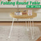 Folding Round Side Table with Carbon Steel Legs and Waterproof Top