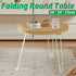 Folding Round Side Table with Carbon Steel Legs and Waterproof Top