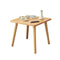 Small Square Side Table 40cm Coffee Bedside Table Solid Wood Legs Light Walnut