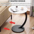 C Shaped Snack Side Table for Sofa Couch Small End Table for Living Room Bedroom - Black-Black