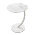 C Shaped Snack Side Table for Sofa Couch Small End Table for Living Room Bedroom - White-White
