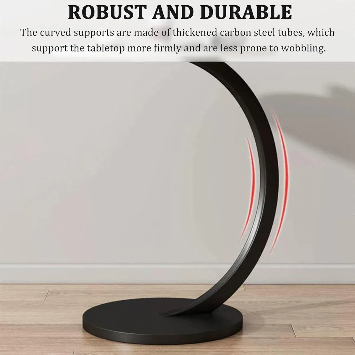 C Shaped Snack Side Table for Sofa Couch Small End Table for Living Room Bedroom - White-White