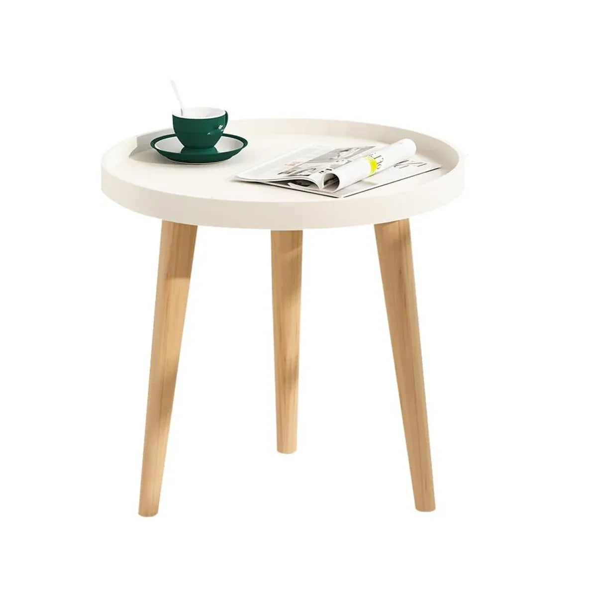 Simple Round Side Table Coffee Table for Living Room Sofa Side Space Saving