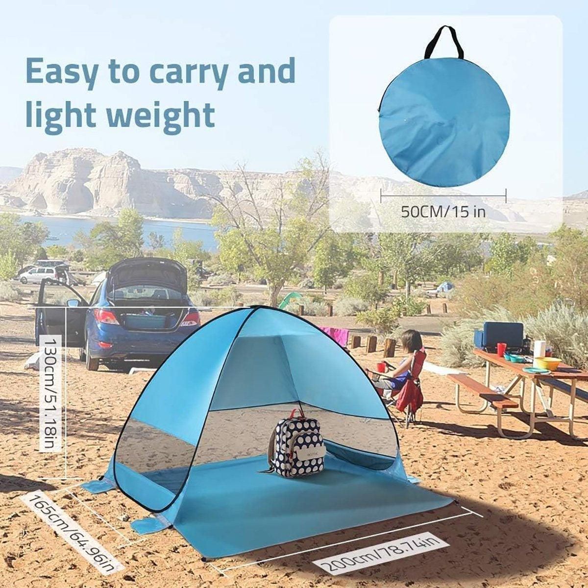 Automatic Pop Up Beach Tent UPF 50+ Sun Shelter for 3-4 People with Carry Bag
