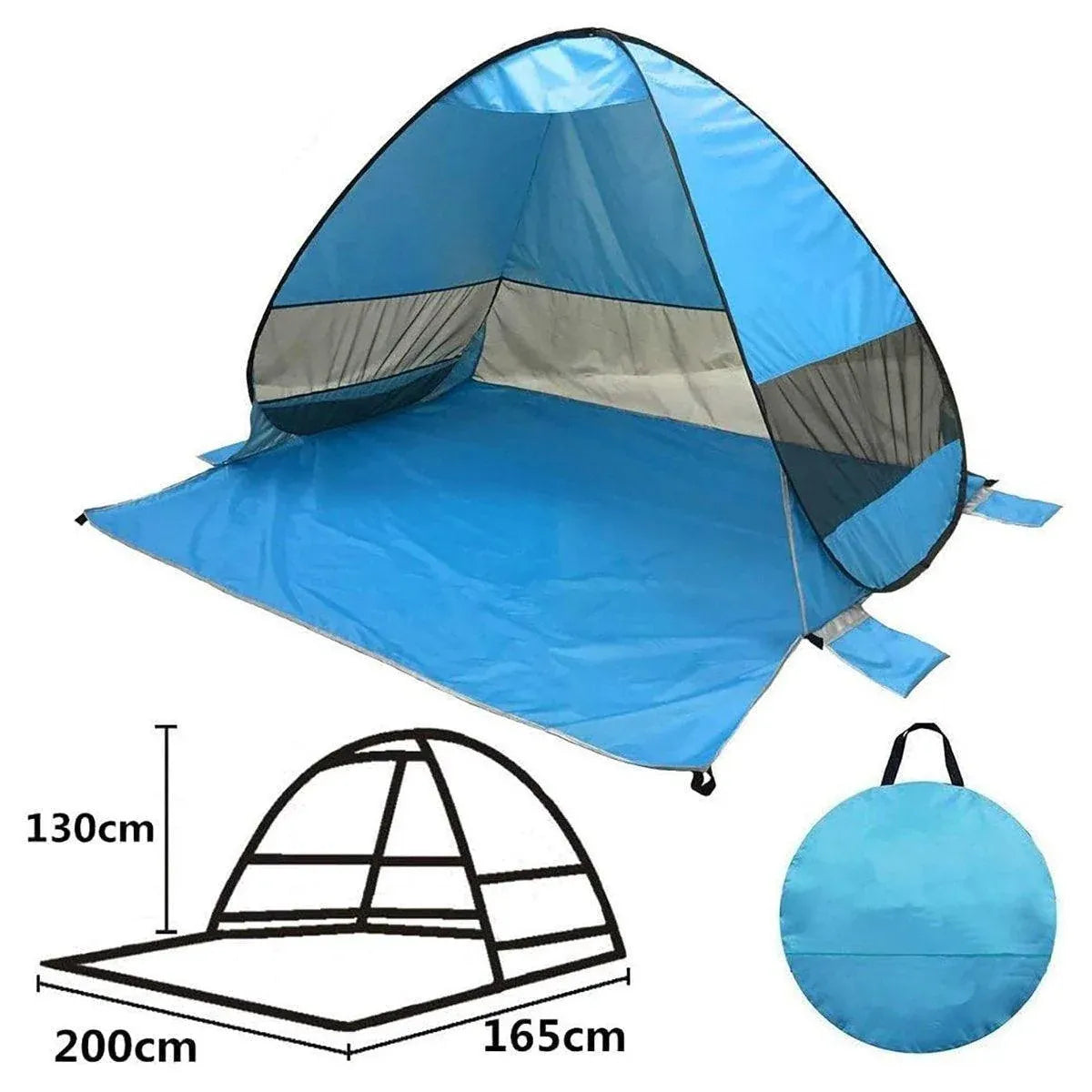 Automatic Pop Up Beach Tent UPF 50+ Sun Shelter for 3-4 People with Carry Bag