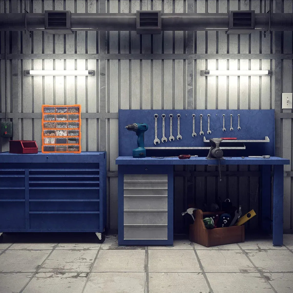Tool Storage Bin Parts Organizer Drawers Cabinet Box Chest Plastic With Dividers - 12 Drawers