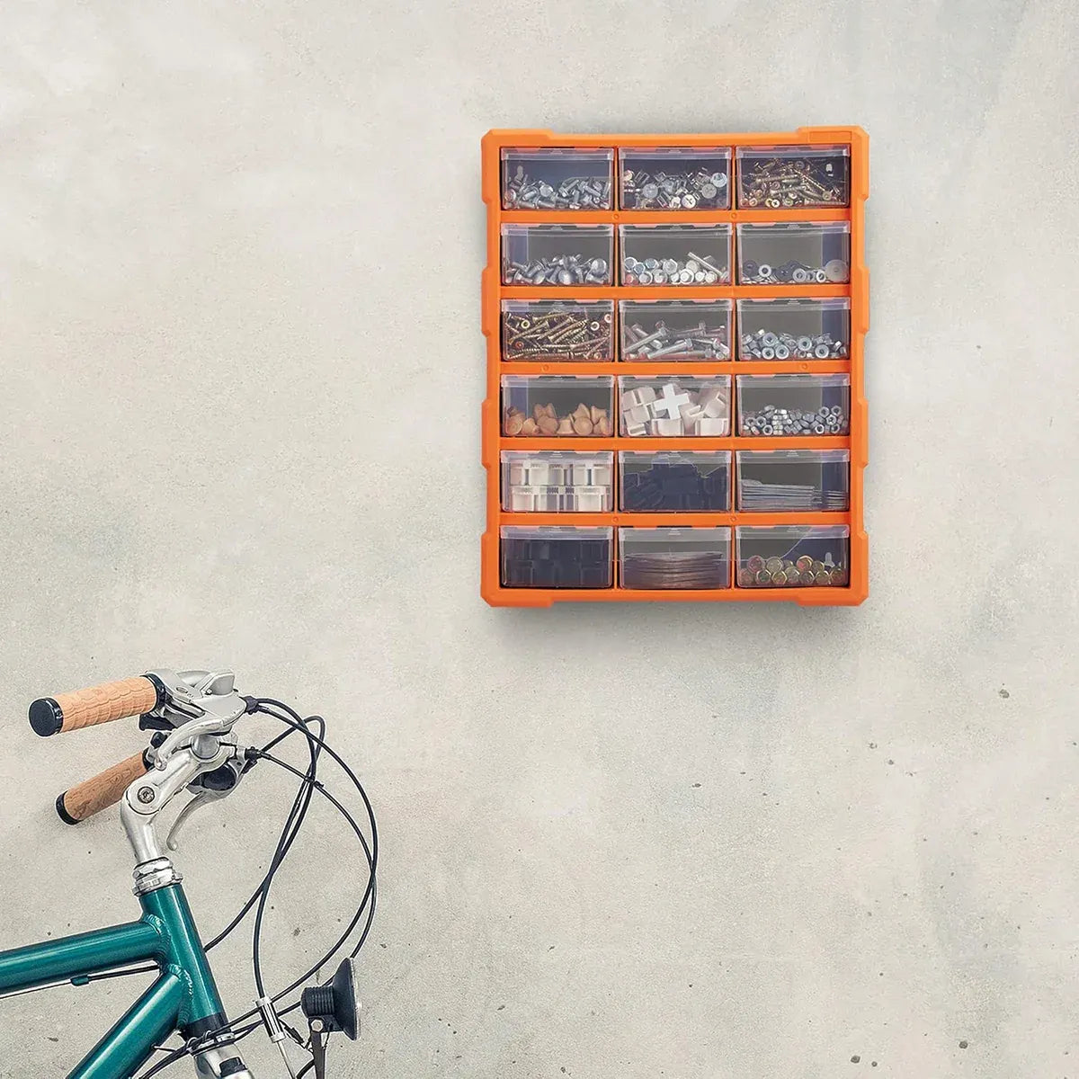 Tool Storage Bin Parts Organizer Drawers Cabinet Box Chest Plastic With Dividers - 12 Drawers