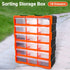 Tool Storage Bin Parts Organizer Drawers Cabinet Box Chest Plastic With Dividers - 12 Drawers