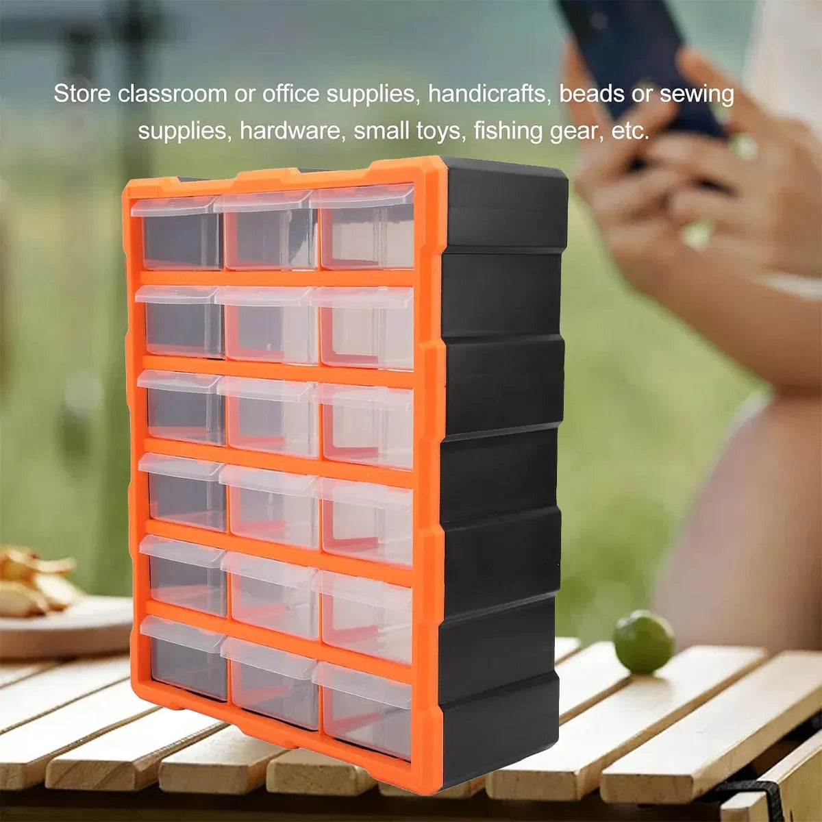 Tool Storage Bin Parts Organizer Drawers Cabinet Box Chest Plastic With Dividers - 12 Drawers