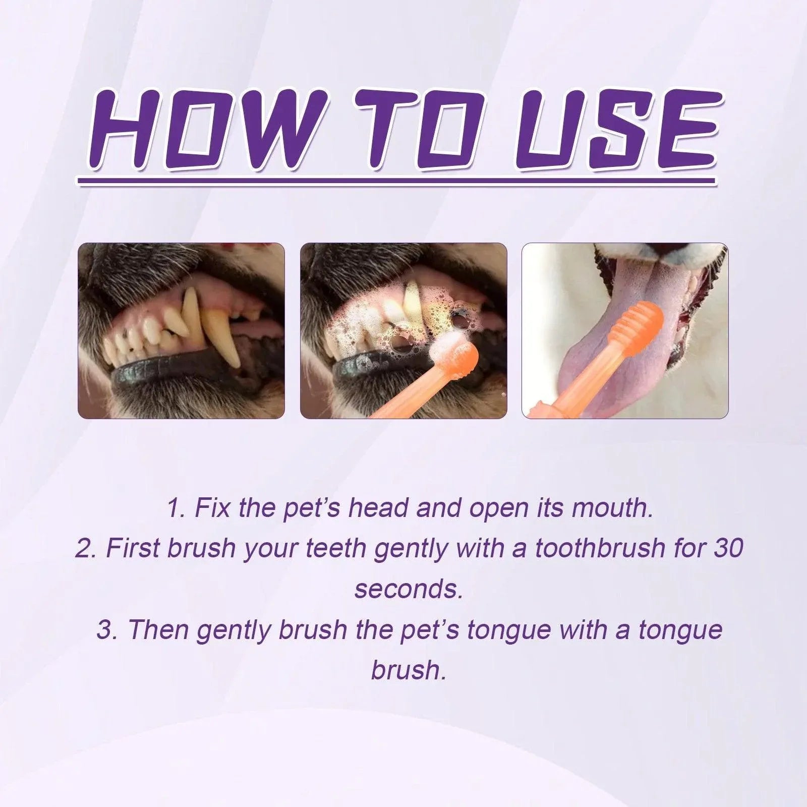 Pet Tongue Brush and Toothbrush Set for Oral Cleaning Dental Health Care for Pet