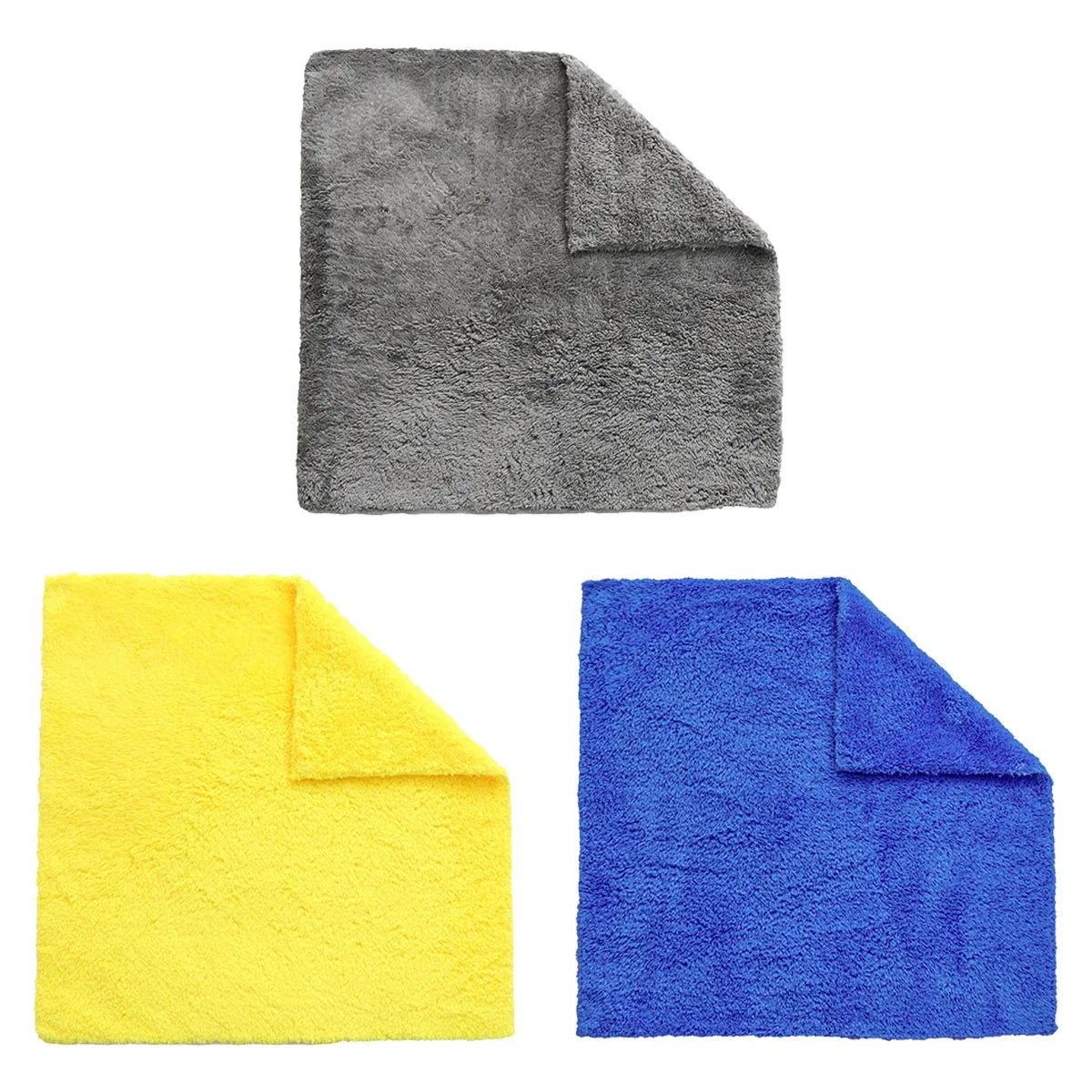 10PCS Microfiber Cleaning Cloths Car Detailing Towels Polishing Rags No Scratch - Blue