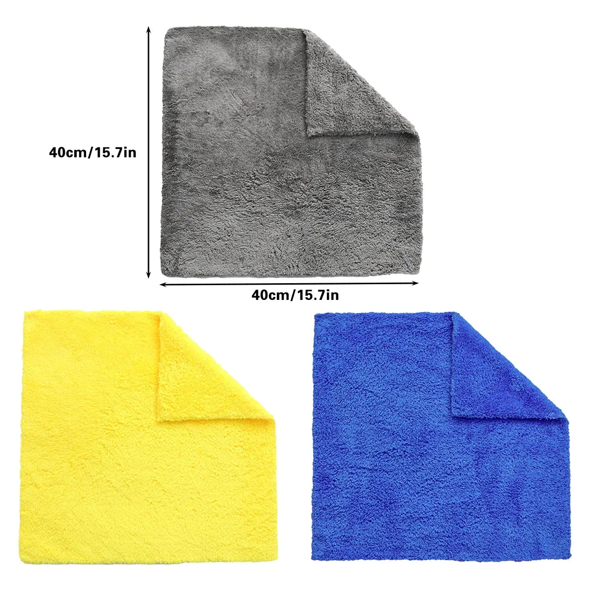 10PCS Microfiber Cleaning Cloths Car Detailing Towels Polishing Rags No Scratch - Blue