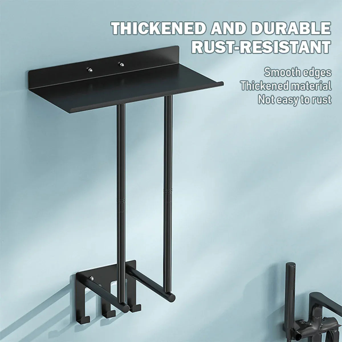 Bathroom Towel Rack Wall Mounted Storage Shelf Multifunction Holder for Toilet