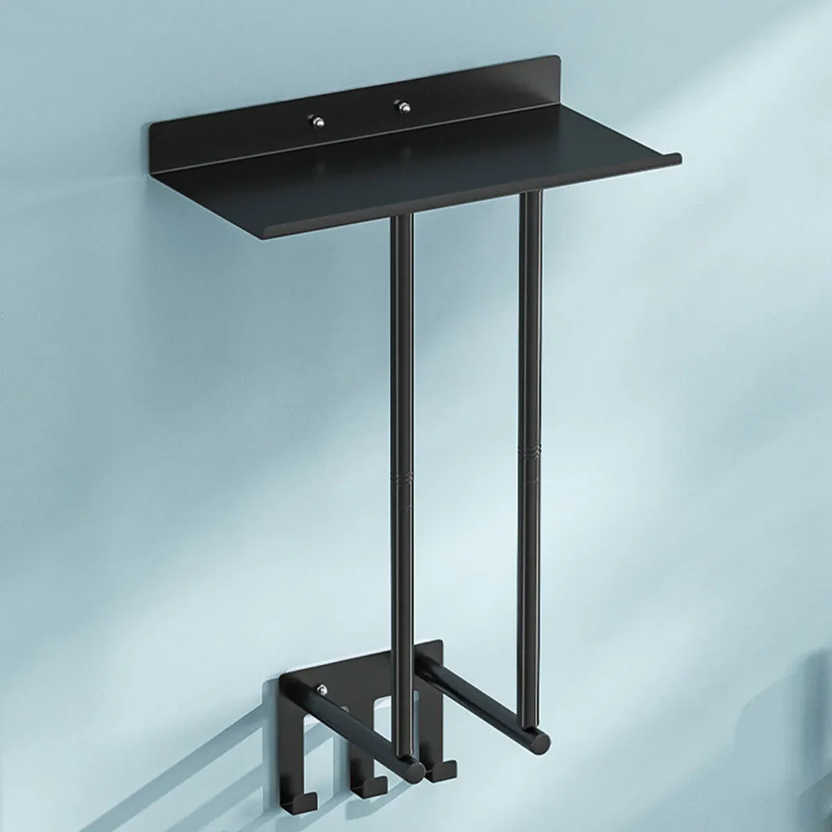 Bathroom Towel Rack Wall Mounted Storage Shelf Multifunction Holder for Toilet