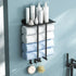 Bathroom Towel Rack Wall Mounted Storage Shelf Multifunction Holder for Toilet
