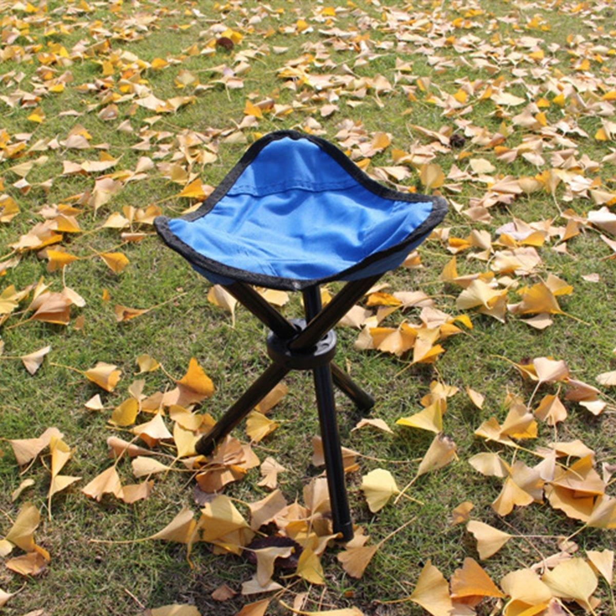 Folding Portable Beach Chair Fishing Stool Outdoor Lightweight Camping Chair - Blue