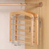 Multi Tier Wooden Trouser Rack Household Towel Rack Space Saving Pants Hanger - Retro