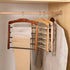 Multi Tier Wooden Trouser Rack Household Towel Rack Space Saving Pants Hanger - Retro