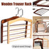 Multi Tier Wooden Trouser Rack Household Towel Rack Space Saving Pants Hanger - Retro