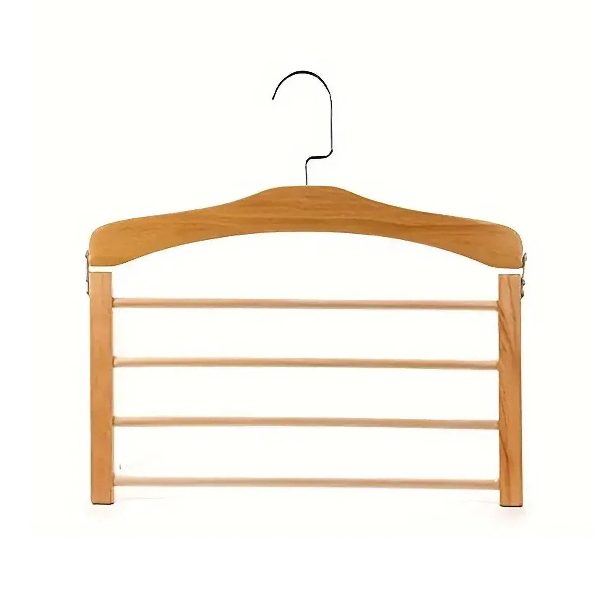 Multi Tier Wooden Trouser Rack Household Towel Rack Space Saving Pants Hanger - Original wood