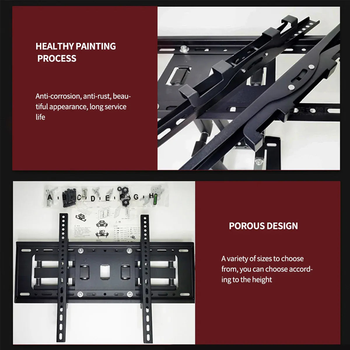 TV Wall Mount Monitor Rotating Bracket Adjustable Screen Holder Stand for Home