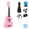 21 Inch Soprano Ukulele for Beginners 4 String Linden Wood with Accessory, Pink
