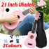 21 Inch Soprano Ukulele for Beginners 4 String Linden Wood with Accessory, Pink