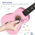 21 Inch Soprano Ukulele for Beginners 4 String Linden Wood with Accessory, Pink