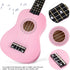 21 Inch Soprano Ukulele for Beginners 4 String Linden Wood with Accessory, Pink