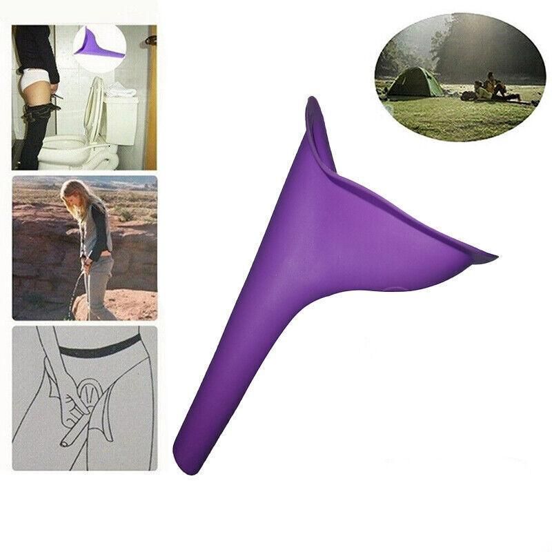 Portable Female Urinal Funnel Reusable Silicone Camping Travel Women Wee Device