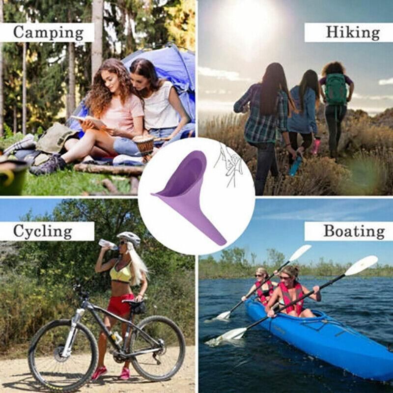 Portable Female Urinal Funnel Reusable Silicone Camping Travel Women Wee Device