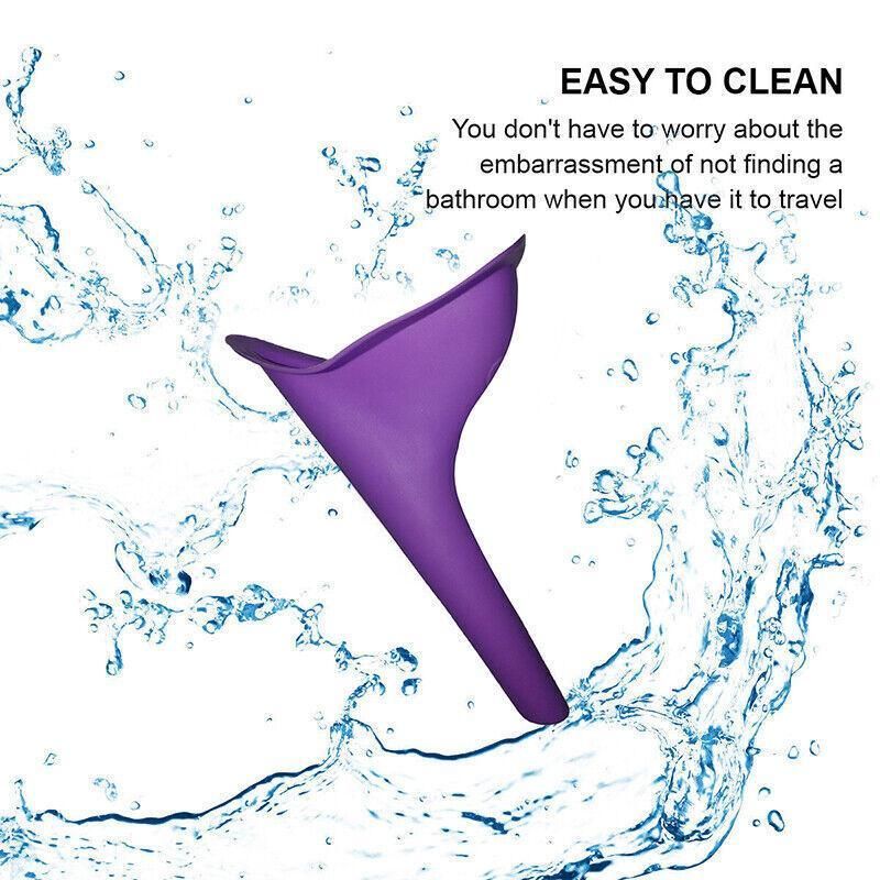 Portable Female Urinal Funnel Reusable Silicone Camping Travel Women Wee Device