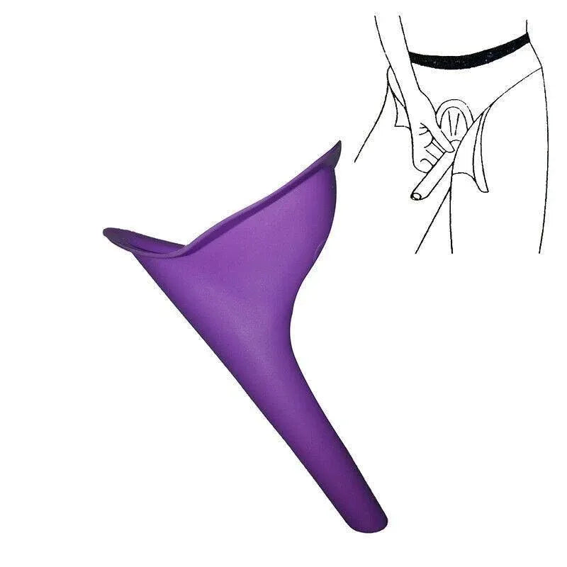 Portable Female Urinal Funnel Reusable Silicone Camping Travel Women Wee Device