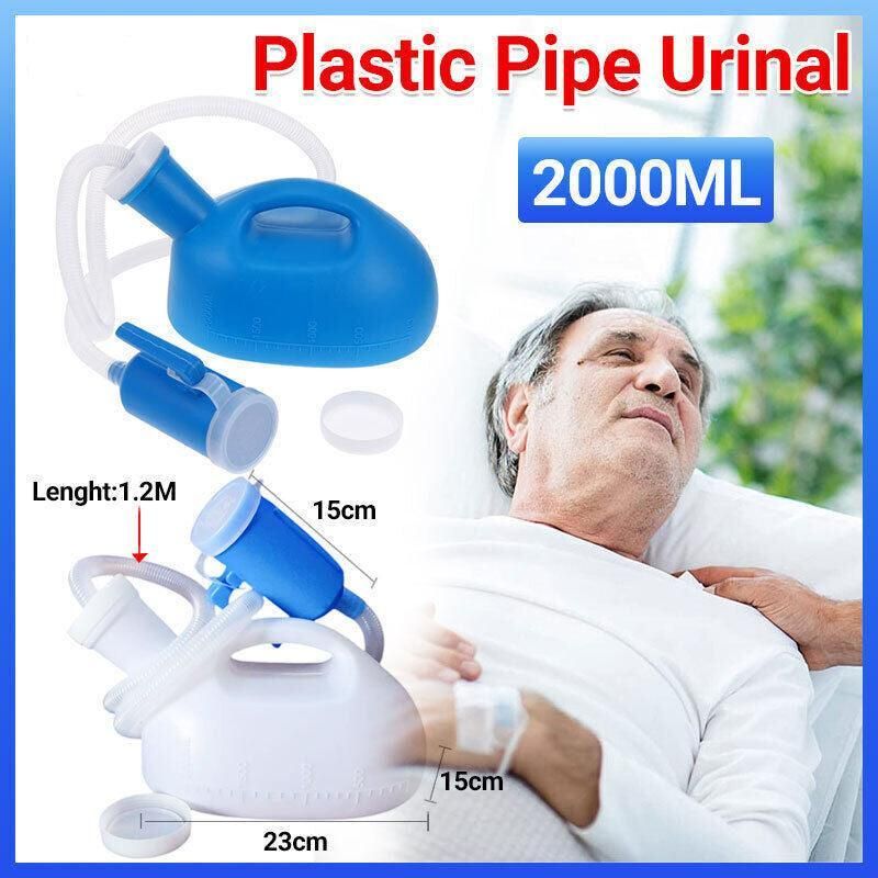 2000ml Portable Male Urinal Bottle with 1.2m Tube for Car Camping Travel Outdoor Use - White