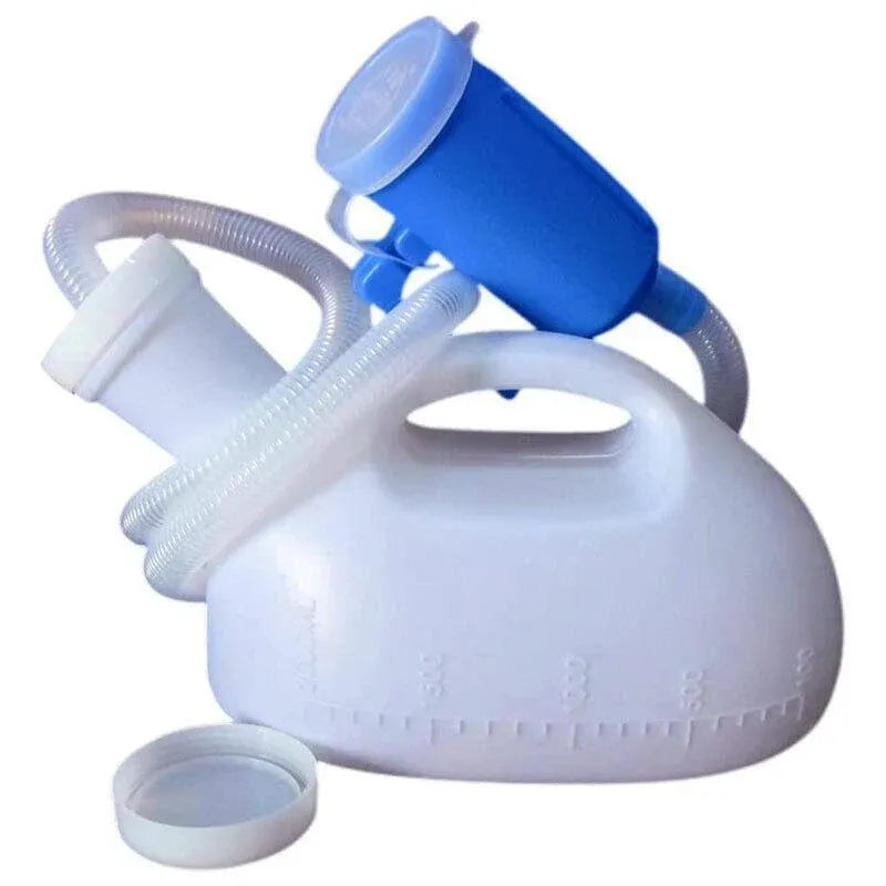 2000ml Portable Male Urinal Bottle with 1.2m Tube for Car Camping Travel Outdoor Use - White