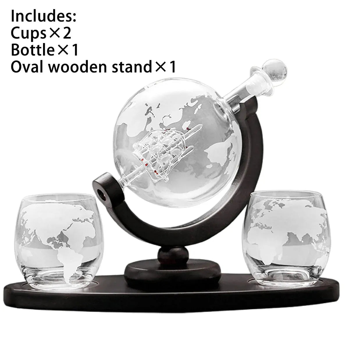 Globe Wine Decanter Glass Bottle Divider Whisky Liquor Dispenser For Home Bar