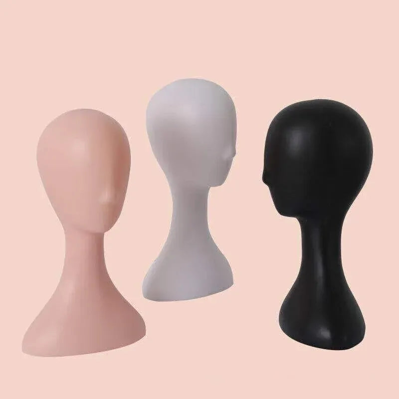 Display Stand Female Mannequin Head for Wig Hat Scarf Hair Model - Black