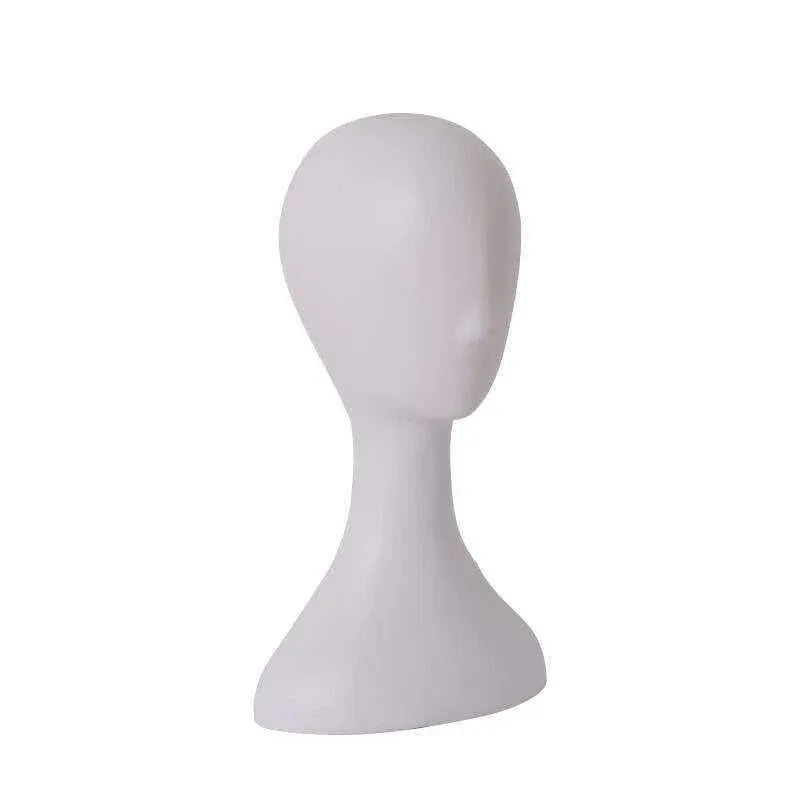 Female Mannequin Head Display Stand for Wig, Hat, Scarf & Hair Model, White