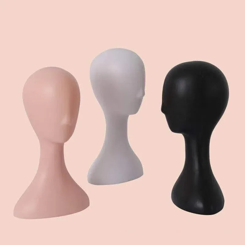 Female Mannequin Head Display Stand for Wig, Hat, Scarf & Hair Model, White