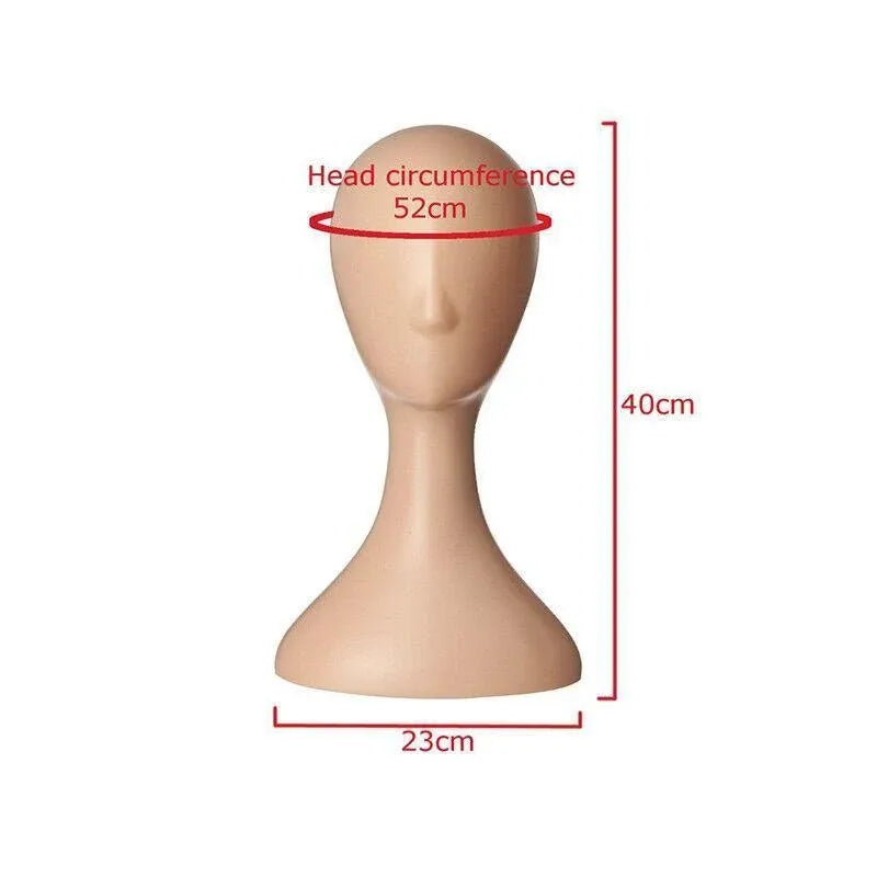 Female Mannequin Head Display Stand for Wig, Hat, Scarf & Hair Model, White