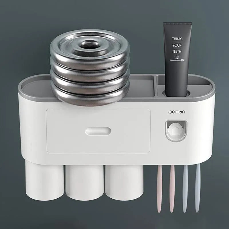 Multifunctional Toothbrush Holder Handfree Automatic Toothpaste Dispenser Set