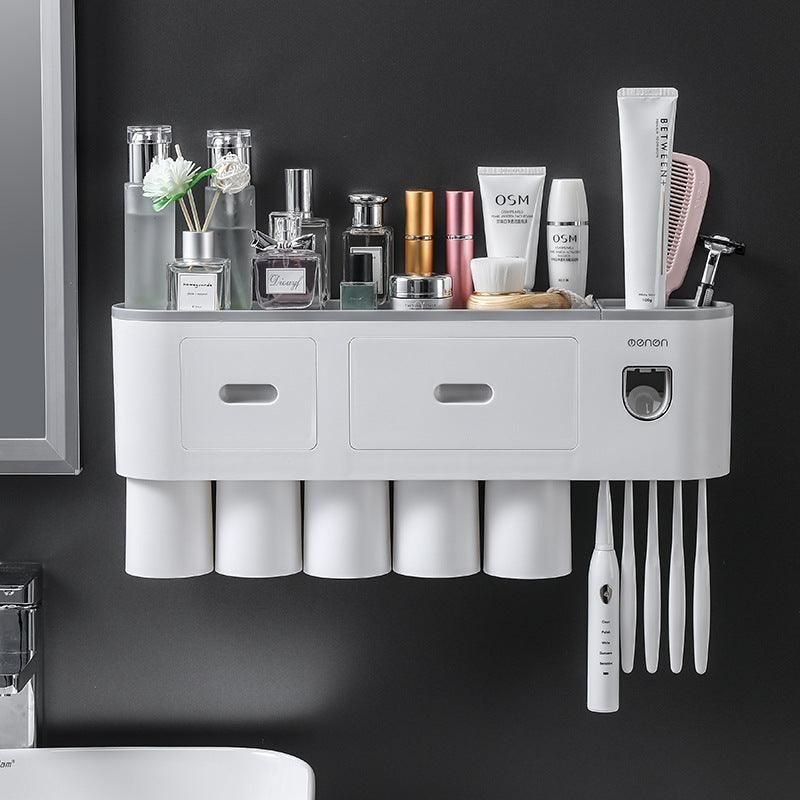 Multifunctional Toothbrush Holder Handfree Automatic Toothpaste Dispenser Set