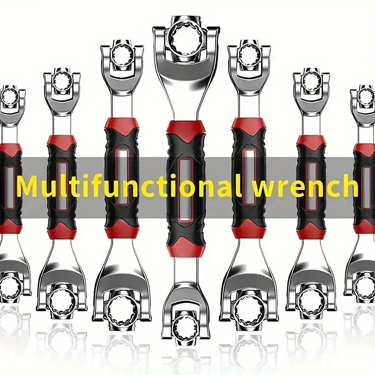 52 in 1 Universal Socket Wrench 8-19mm Multi-Angle Rotary Spanner, Chrome Steel