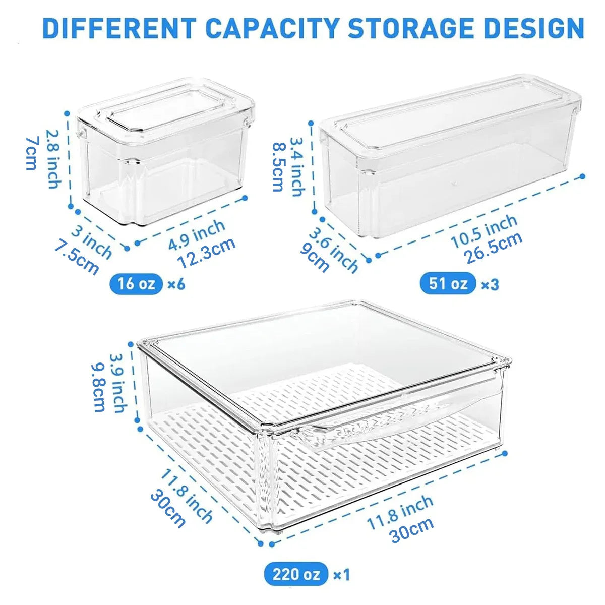 Refrigerator Storage Box Set Fruit Vegetable Fresh Keeper Kitchen Organizer Use